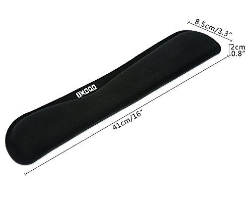 Premium Plattform Gummitastatur Pad Handgelenkauflage mit Memory Foam für Tastatur, Schwarz - 2