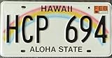 US-Staat: Hawaii USA Nummernschild HAWAII ~ US Kennzeichen Regenbogen Motiv Schild ALOHA ~ Blechschild