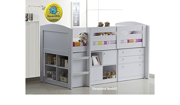 mid sleeper cabin bed with storage