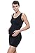 Franato Women's Seamless Maternity Sleeveless Dress Slips Medium Black