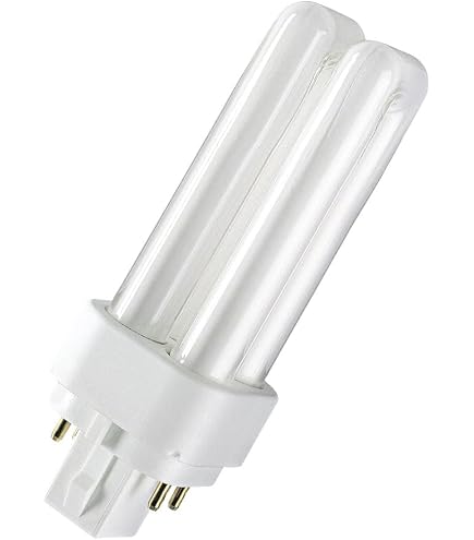 GE Lighting Biax Lampada Fluorescente Compatta D/E – 18W, 3500K, G24q-2, 4 Pin – Lunga Durata 20.000 Ore, Amalgama, Bianco - 2