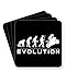 Produktbild Evolution of a Super Bike Rider - Darwin - Evolution of Man - Getränkeuntersetzer - einzeln oder als 4er Pack - quadratisch oder rund, SQUARE Pack of 4