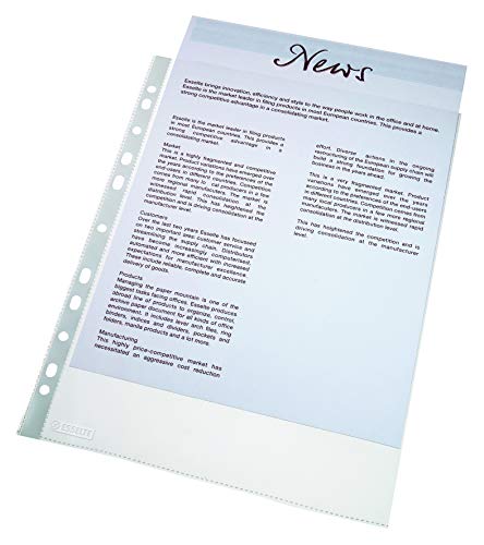 Leitz Funda porta documentos, Tamaño A4, PP, 80 micras, Multitaladro-11, Transparente, 56171