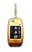 Produktbild CK+ Kia ABS Hülle lackiert für Auto-Schlüssel Key Cover Case Etui für Picanto Rio Ceed Optima Carens Sportage - Gold