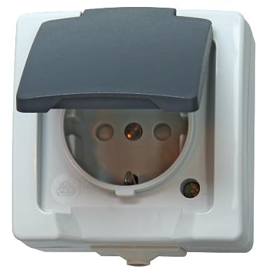 Kopp SCHUKO - Prise de courant grise - surface humide / cave - AP-FR NAUTIC (Import Allemagne)