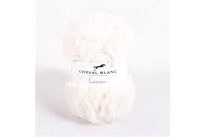 Laines Cheval Blanc - LOUVE fil à tricoter 100% polyester 50g - Fil à tricoter effet fourrure