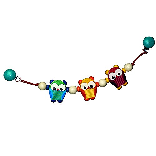 Hess Holzspielzeug 12989 Wagenkette Eulen aus Holz, Länge circa 47 cm