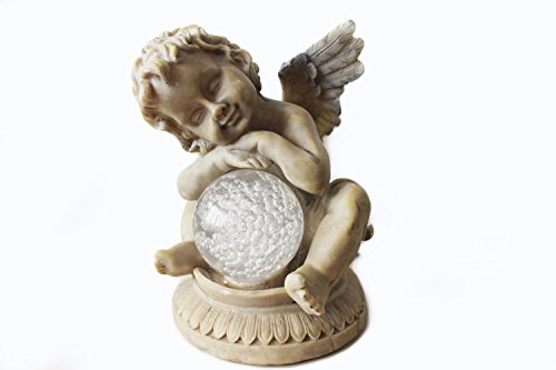 Solarleuchte Engel mit Kristallkugel Blau Solarlampe Gartenleuchte LED Lampe NEU - 2