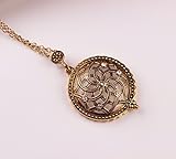 Farbe: Gold WESEAZON Handlupe Klassische Lupe Glas Konvexlinse Alter Mann Lesebrille 2X Dame Halskette Lupe Goldfarbe Anhänger 38mm Breite Halskette 600mm