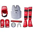 Kai Approved Goodwin Karate Safety Kit - Pack of - Head Guard, Chest Guard, Shin Guard, Hand Gloves and Belts (Red, Large)