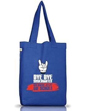 Einschulungsgeschenk Erstklässler Stoffbeutel Earth Positive mit Bye Bye Kindergarten Motiv