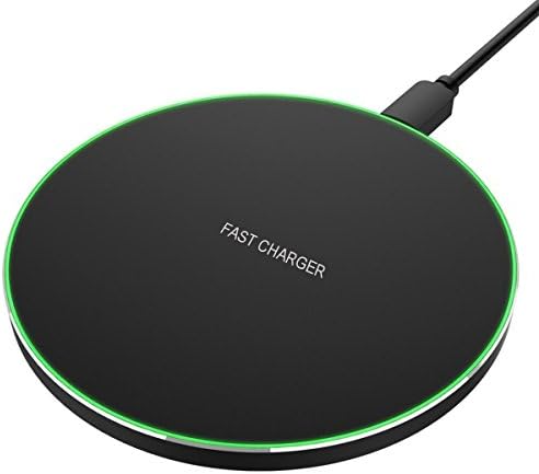 ARONTIME phone QI Wireless Charger Pad 10W Fast induction for iPhone Samsung (Black)