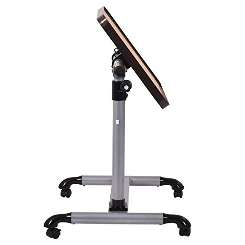 Laptoptisch Notebooktisch Stehtisch Pflegetisch Couchtisch Beistelltisch Höhe/ Winkel verstellbar mit Rollen Bremsen - 5