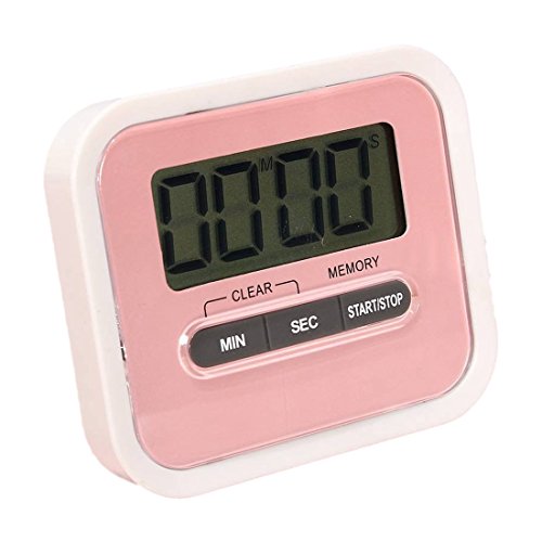 Kuechentimer – TOOGOO(R)Digital grosse LCD Display Kuechentimer Kuechenuhr elektronischer Timer „Countdown“ mit Magnethalter, Rosa - 4