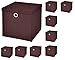 Produktbild Stick&Shine 9er Set Braun Faltbox 33 x 33 x 33 cm Aufbewahrungsbox faltbar mit Deckel