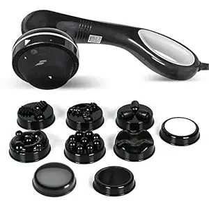 AGARO Relaxo Electric Handheld Full Body Massager with 8 Massage Heads, 5 Mode & 6 Speed Settings for Pain Relief & Relaxation (Black), Back, Leg & Foot