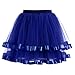 Produktbild Petticoat Kleid Rock Damen Rockabilly Kleid DAY.LIN Womens hochwertige Plissee Gaze kurzen Rock Erwachsenen Tutu Tanzen Rock (Blau)