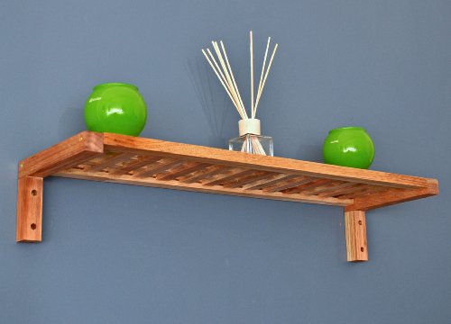 Regal Wandregal Board 63 cm Länge aus Walnuss Massivholz für Bad, Wohnzimmer, Sauna, Flur, Diele, Küche, Büro und Kinderzimmer - 4