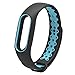 Produktbild Für Mi Band 2 Strap, Sopear Bunte Anti-verlorene wasserdichte Ersatz-Bügel-Armband-Armband-Uhren-intelligente Uhr-Zusätze für Xiaomi Xiao Mi Band 2 Miband 2 Schwarz + Blau