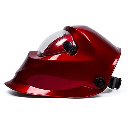 Babimax Automatik Schweißhelme rot Schweißmaske Schutzhelm Schweißschirm Schweißschild Schutzhelm Automatisch verdunkelnd - 2