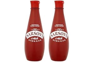 GHARANA SWAAD KA KHAZAANA Sarsons Malt Vinegar 300ml (Pack of 2) | Iconic British Malt Vinegar | Perfect for Seasoning, Pickling, and Cooking | Rich & Tangy Flavor | Lightweight, Shatterproof Plastic Bottles