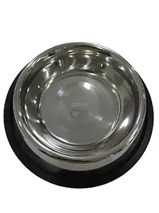 PetMeg Pets Dog Cat Puppy Anti Skid Stainless Steel Travel Feeding Food Water Bowl Dish | Capacity 1650 ML