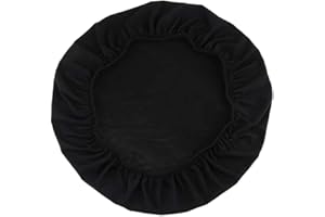zalati Okrągły pokrowiec na stołek, antypoślizgowy, miękki, rozciągliwy pokrowiec na poduszkę na stołek, krzesło barowe, średnica 30-34 cm, czarny