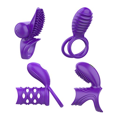 Preisvergleich Produktbild ECMQS Kraftvoll Vibrierender Penisring - Wasserdichter Wiederaufladbarer Penisring Voller Silikon-Klitorisvibrator Vibes Stimulators, 1pc Zufällige Form