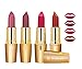 RythmX Creamy Matte Professional Lipsticks Combo Gold (Mauve, Mauve, Pink, Red) Set of 4 (4 Grams /Pc) RS.399.00