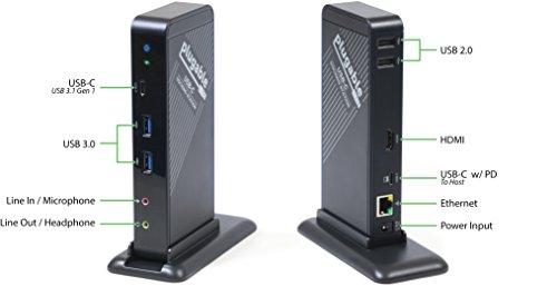 Plugable USB-C Dockingstation mit HDMI Schnittstelle und 60 W Aufladeleistung für MacBook Retina 12″ 2015 / 2016, Dell XPS 13 uvm. (inklusive Netzteil für EU und GB) - 3