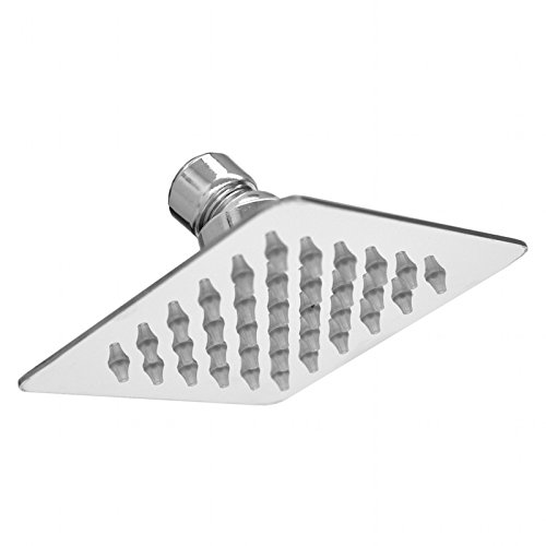 Enki klein Duschkopf, quadratisch Modern Edelstahl 100 x 100 mm Wandarm 350 mm - 2