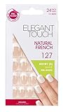 Elegant Touch Natural French Pre Glued Nails Number 127, Small/Bare