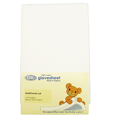 Travel Cot Fitted Sheet : 100% Combed Jersey Cotton Col WHITE To Fit Size 95 x 65 cm Mattress
