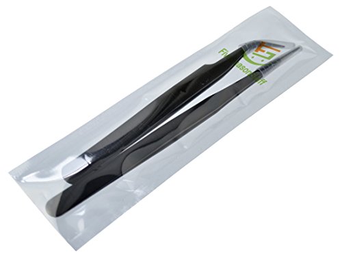 FiveSeasonStuff® 2pcs Präzisions-Edelstahl-Anti-Magnetic gerade und gebogene Pinzette Mobile / Tablet-Reparatur-Werkzeug-Set für Samsung Galaxy S2 i9100 S3 i9300 S3 Mini i8190 S4 i9500 N7100 9900 9220 Galaxy Tab S5 Blackberry Nokia iPhone 5 5C 5S iPhone 4 4S iPhone 3 iPad iTouch iPod PSP NDS Motorola HTC Mac etc oder für Aufgabe, die Präzisions-Pinzette (Black) TP3 - 4
