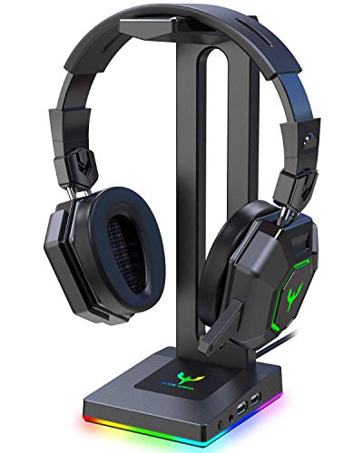 Blade Hawks Support Casque de Jeu, Lumières RGB intégrées, Prise AUX 3,5 mm et 2 Ports USB, Casque compatible pour Multi-Marque Bose, Beats, Sony, Sennheiser, Jabra, JBL, AKG - Design Fantasy