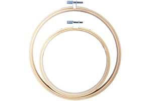 CREAVVEE 2 Pcs Bamboo Hand Embroidery Cross Stich Ring Hoop Frames (2X Sizes 1 * 20 cm, 1 * 15cm)