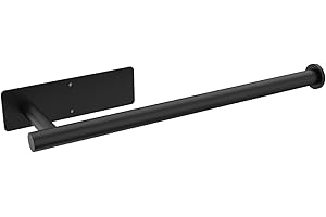 Ibergrif Küchenrollenhalter ohne Bohren, Papierrollenhalter Selbstklebend, küchenpapierhalter wand, Zewa Rollenhalter, Edelstahl, Schwarz