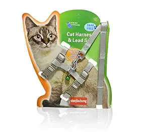 Pets Empire Cat Walking Harness & Leash Set Adjustable Small Puppy Kitten Rabbit Harness ( Grey )