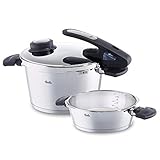 Fissler Schnellkochtopf Set mit Bratpfanne vitavit edition design – 2-teilig – induktionsgeeignet und mit abnehmbarem Griff – 630-305-11-070/0 – Ø 22 cm – 4,5 L und 2,5 L