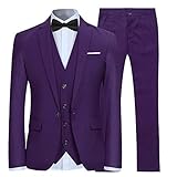 Elegante traje de salón de 3 piezas slim fit para hombre: chaqueta de esmoquin, chaleco y pantalones. Camisa, pajarita y otras no están incluidas.