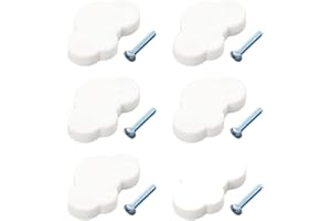 Nifocc Juego de 6 pomos de armario para habitación infantil, diseño de nubes, color blanco