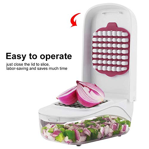 Preisvergleich Produktbild Gemüseschneider multifunktionaler Nahrungsmittelschneider-Zerhacker Schneidemaschine Praktisches schnelles kochendes Werkzeug für Hauptküche Zwiebel-Kartoffel-Tomaten-Früchte