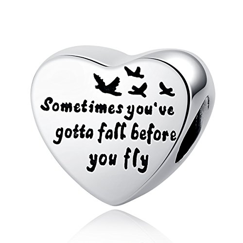 Abalorio compatible con pulseras Pandora y europeas, con diseño de símbolo de fe y ánimo