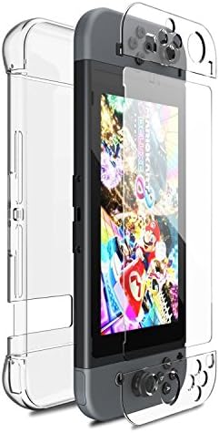 Nintendo Switch Case Hard Cover Crystal Shockproof, with one Glass Screen Protector