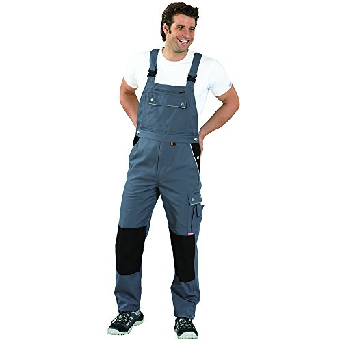 Planam Latzhose Canvas 320, Größe 56, grau / schwarz, 2133056 - 5