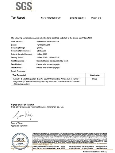 Powrx Gymnastikmatte Trainingsmatte Pilatesmatte Yogamatte Phthalatfrei 190 x 60 x 1.5 cm oder 190 x 100 x 1.5 cm | verschiedenen Farben | inkl. Trageband - 9