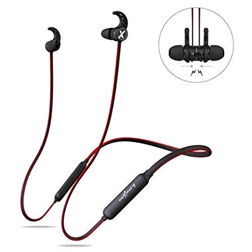 LiteXim Auriculares Magnéticos Deportivos, Auriculares Bluetooth 4.1 Magnéticos In-Ear Cascos Deportivos Inalámbricos con Mic Sonido Estéreo, Negro