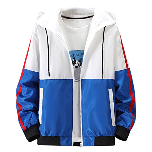 Preisvergleich Produktbild TWISFER Herrenoberteile, Jacken, Herren-Hoodies, Herbst- und Wintermode-Hoodies Mehrfarbige Colorblock-Hoodies, lässige, Weite Sweatshirts, stilvolle Pullover mit Kordelzug S-5XL