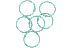 Craftelier - Set de 6 Anillas Metálicas Tipo Ring para Encuadernar Ideales para Scrapbooking y Manualidades | Anillos para Álbumes, Cuadernos, Planners o Agendas | Tamaño Ø 30 mm - Color Turquesa