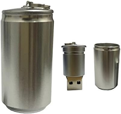 Relkin Cute USB Metal Thumb Flash Drive Memory Stick Pen Drive Novelty Gift Soda Shape Silver 8GB
